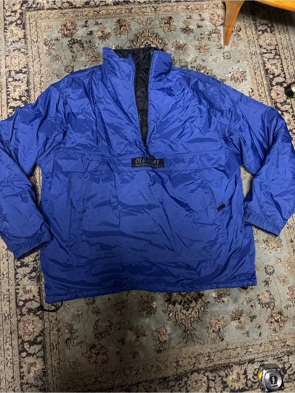 Old Navy Vintage 90s  EUC Blue Reversible Pullover Jacket Coat
